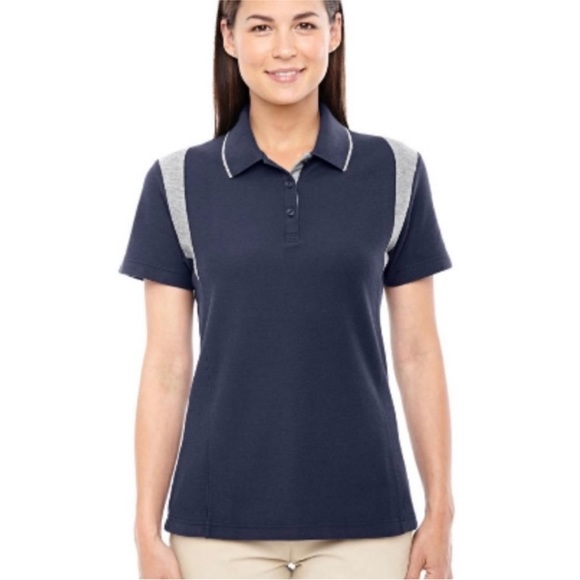 Ladies Sport Navy Active Golf Polo Shirt - Picture 1 of 6